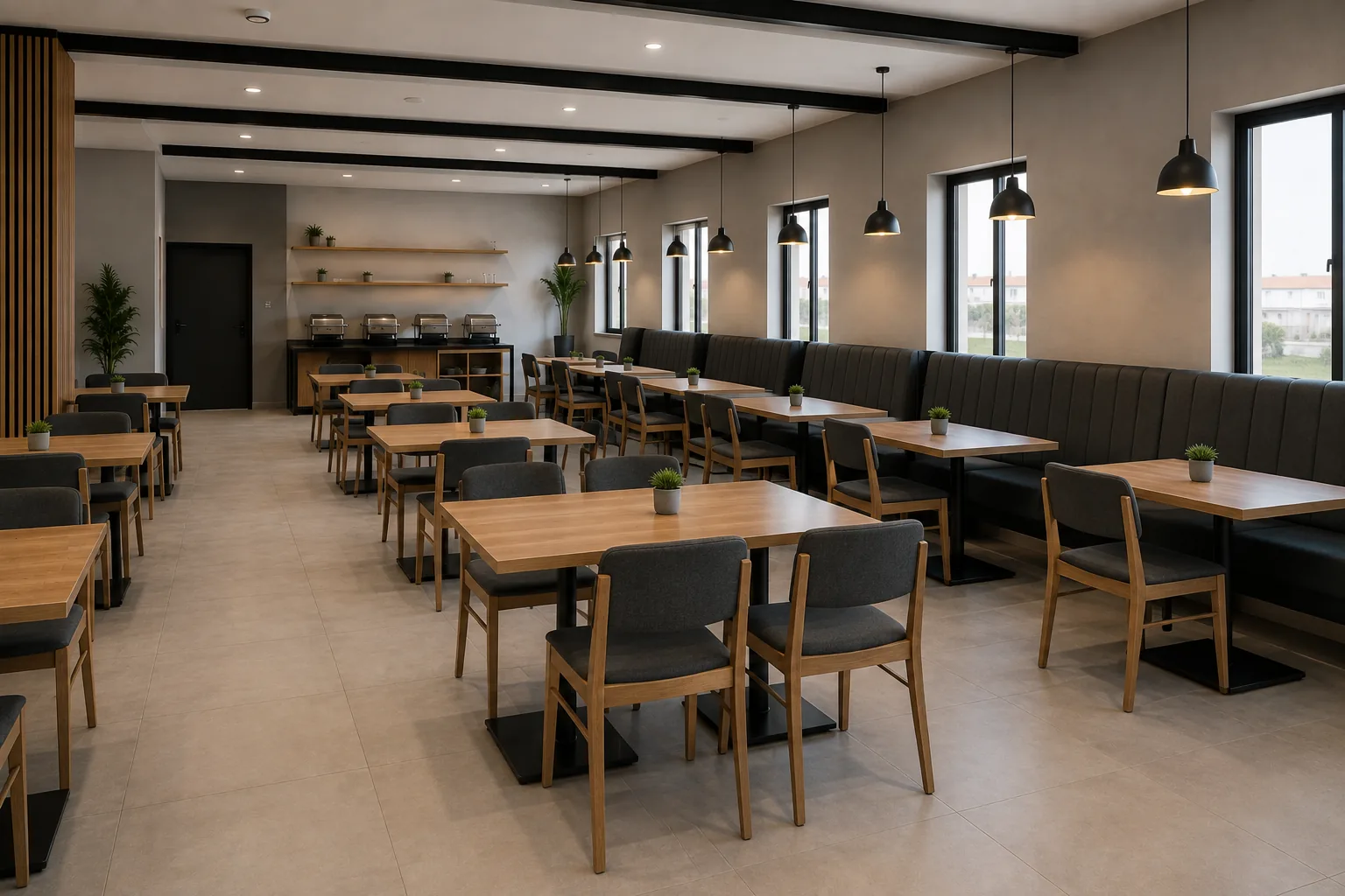 Restaurant and cafeteria dining furniture manufactured in Dubai